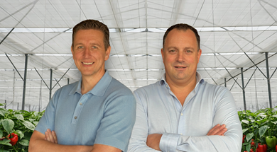 Rob and Vincent in the poly greenhouse