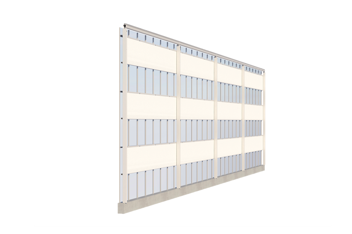 ValkGableVision | Roller gable screen system for Venlo greenhouses